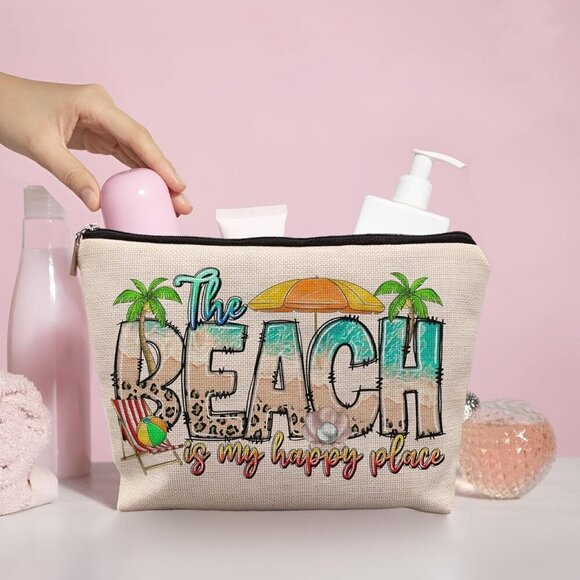 Beach Makeup Bag, Beach Gifts for Women Friends, Gifts for a Beach Lover, Beach - Picture 5 of 5